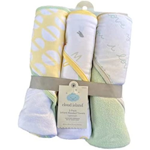 3pk Hooded Baby Towel by Cloud Island (Mint)