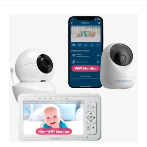 Babysense HDS2 Non-WiFi 5” HD Baby Monitor with Camera and Audio & Bon