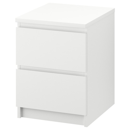 MALM Chest of 2 drawers - white 40x55 cm