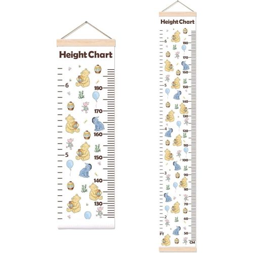 Classic Winnie Height Chart for Wall Decor, The Pooh Decor Height Chart for Boys Girls, Wall Height Chart for Bedroom Decor, Perfect for Toddler Room School Decor Height Wall Chart