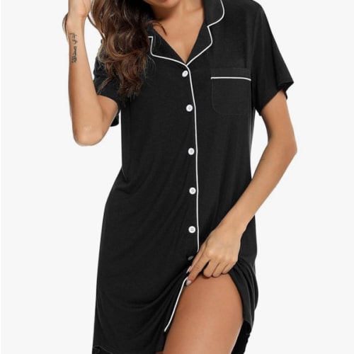 Senert Nightgowns for Women Short/Long Sleeve Sleep Shirt Button Down Night Gowns Maternity Pajamas Nursing Dress Sleepwear