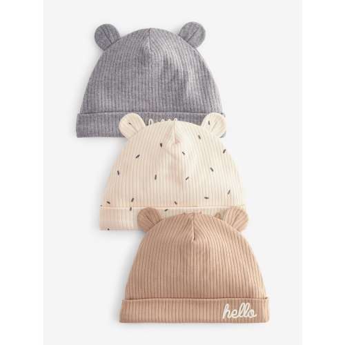Neutral Milk Club Beanie Jersey Baby Hats 3 Pack (0-12mths)