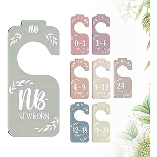 Wooden Baby Closet Dividers for Baby Clothes Organizer, 8PCS Colorful Baby Closet Organizer for Newborn Toddler Nursery Decor for New Mom Dad Parents