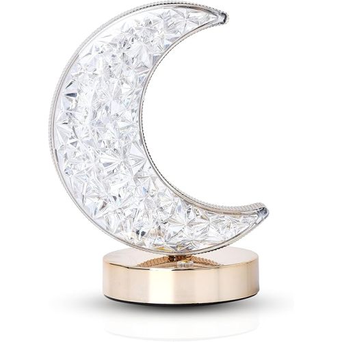 WHOLE HOUSEWARES Crescent Moon Lamp - Moon Shape LED Crescent Light Decor - Dimmable LED Light Brightness - Touch-Sensitive Control Panel - Unique Home Decor - 16.5 x 15 inch