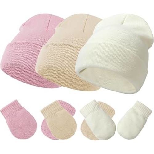 Baby Hats and Mittens Set Infant Toddler Beanie Cap Newborn Gloves for Baby