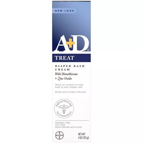 A+D Diaper Rash Cream, Dimethicone Zinc Oxide Cream, 4 oz (113 g) (Pack of 1) by A&D