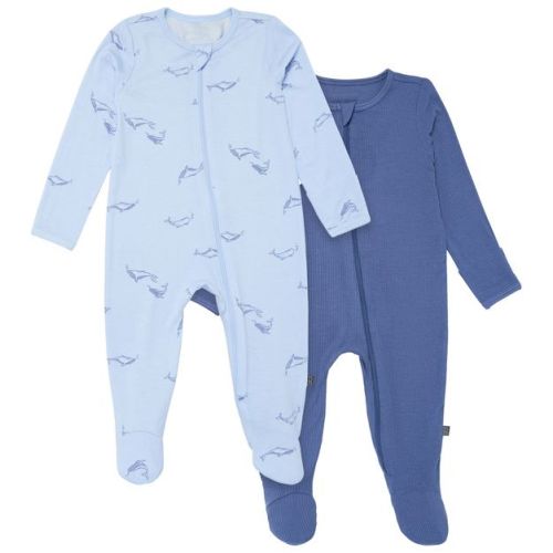 Modern Moments™ by Gerber Baby Boys' 2-Pack Sleep 'N Play With Mittens, Light Blue Whale