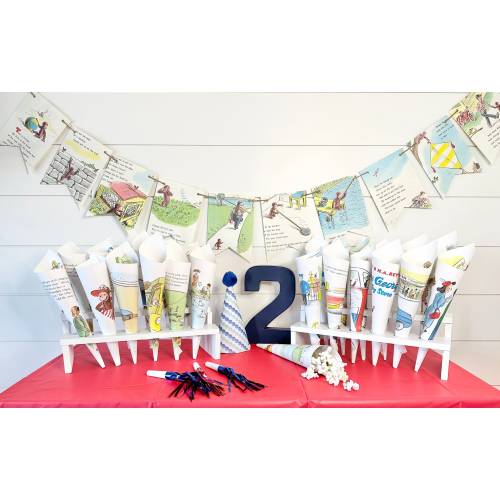 CURIOUS GEORGE MONKEY storybook book page banner garland birthday party decor decoration