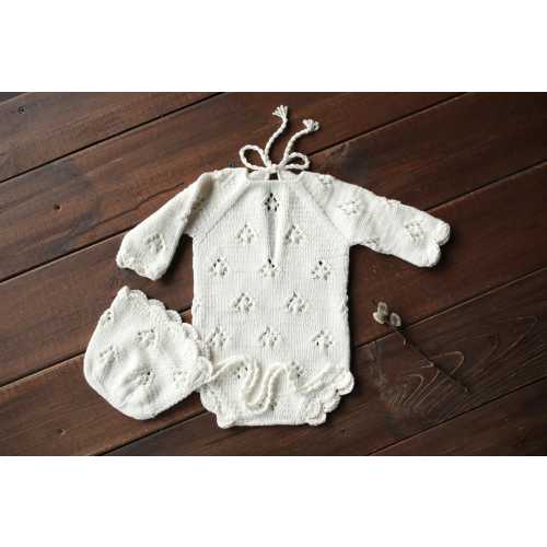 Knitted romper & bonnet,Newborn Photography Prop Set,Newborn photography outfit,Newborn girl photoshoot outfit,Pregnancy gift,Newborn props