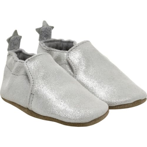 Baby & Walker Shimmer Crib Shoe, 6-12 Months, Silver