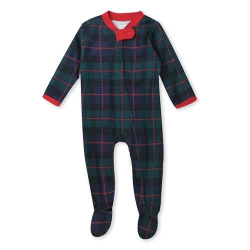 HonestBaby Baby Holiday Sleep & Play Footed One-Piece Pajama Sleeper 100% Organic Cotton