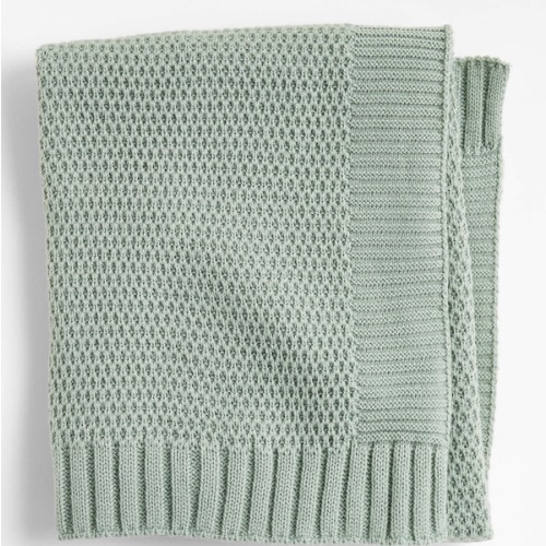 Bubble Knit Verte Green Baby Stroller Blanket
