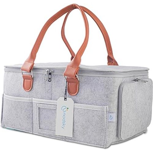 Diaper Caddy Organizer - Ultimate Baby Essentials Storage, Waterproof Tote with Multiple Compartments. Collapsible Basket for Newborn Must-Haves. Ideal Baby Gift Basket