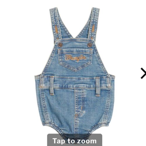 Wrangler Infant Girl's Denim Overall Style Romper