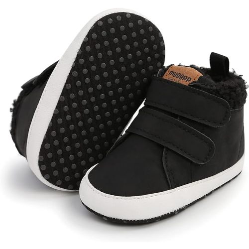 6-12 mo Baby Boys Girls High Top Ankle PU Leather Sneakers Soft Rubber Sole Infant Moccasins Newborn Oxford Loafers Anti-Slip Toddler Wedding Uniform Dress Shoes