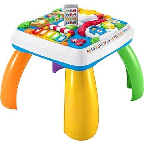 Fisher-Price Baby to Toddler Toy Laugh & Learn Around the Town Learning Activity Table with Music & Lights for Infants Ages 6+ Months (Amazon Exclusive)