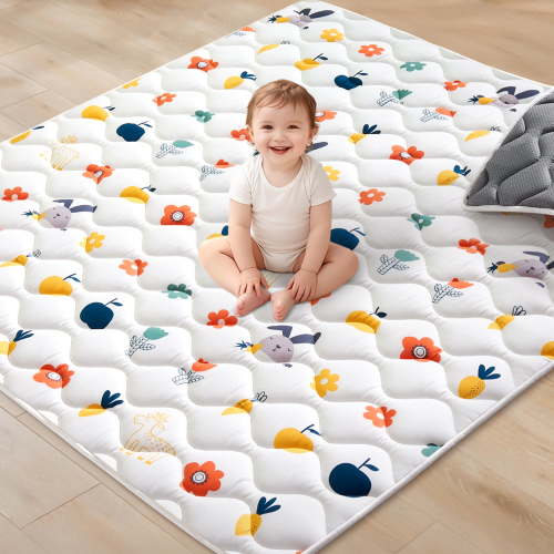 Ceekliybear Baby Play Mat 71" x 59" - Foldable Soft Foam Mat for Infants and Toddlers, Non-Slip & Machine Washable, Skin - Friendly Padded Playmat, Ideal for Playpen, Tummy Time, Travel