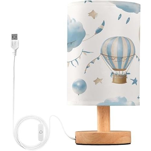 CEBUGI Hot Air Balloon Table Lamps for Living Room Bedside Lamps Nightstand Lamps for Bed Room with USB Charging Port,Traditional Night Light 5.12x9.7in