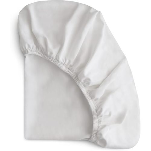 mushie Stretchy & Soft Crib Sheet | Fitted 28" x 52" (White)