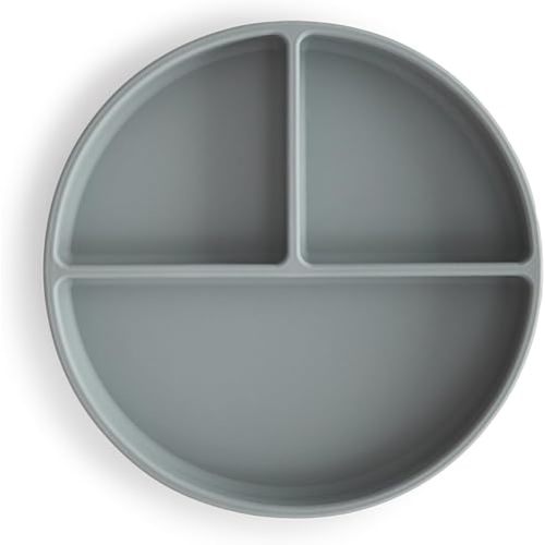 mushie Silicone Suction Plate | BPA-Free Non-Slip Design (Stone)