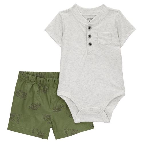 Baby Boy Carter's 2-Piece Henley Bodysuit & Short Set
