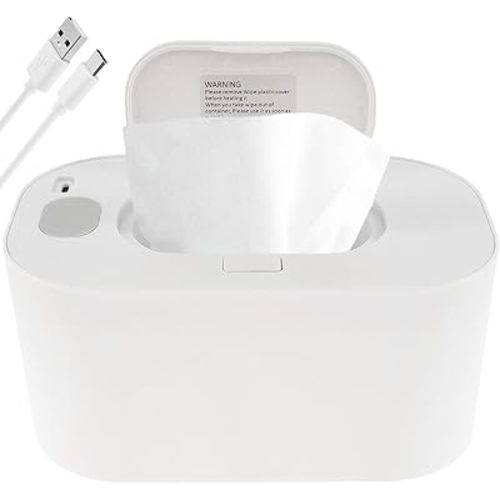 SHAFUFU Baby Wipe Warmer Thermostat Baby Wipe Heater Even Heating Wet Wipes Warmer Portable Baby Wipes Dispenser Warmer Prevent Dry USB Baby Wipe Warmer Reusable for Car Home Baby Nursery(White)
