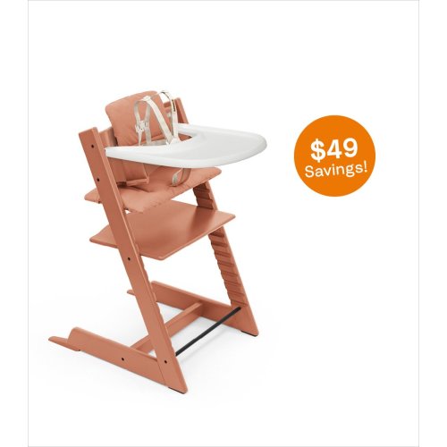 Stokke Tripp Trapp Wood High Chair with Cushion and Stokke Tray