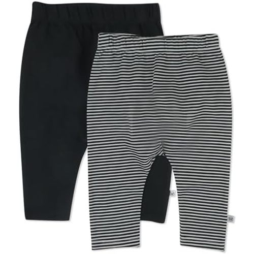 HonestBaby Unisex Multipack Harem Pants Roomy Fit Pull on Bottoms 100% Organic Cotton for Baby Boys, Girls