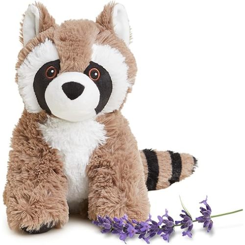 warmies Microwavable & Weighted Stuffed Animals, Raccoon - Heated Stuffed Animal Plushie for Warmth & Comfort - Cute Soft Plush Toys for Adults & Children (Boys, Girls, Babies & Toddlers)