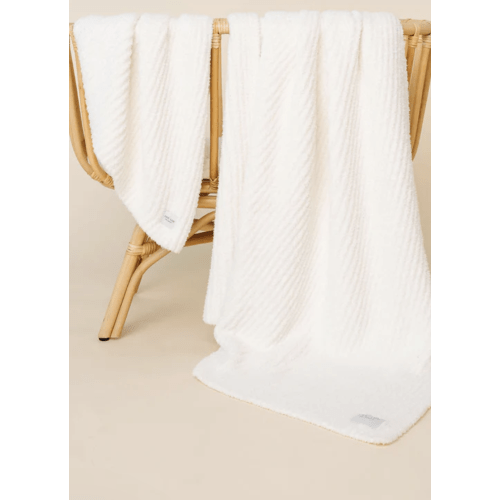Chenille Blanket - White - Large – Lou Lou & Company
