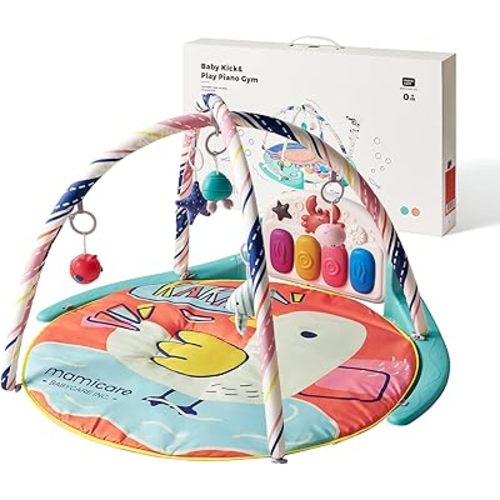 bc babycare Baby Play Gym Mats with Music Activity Kick and Play Piano Tummy Time Mat for Newborn Toddler Boy Girls 0 3 6 9 12 Months