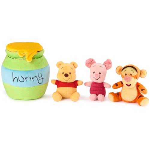 GUND Disney Official Winnie The Pooh Plush Playset with Pooh, Tigger, and Piglet, Sensory Toy Stuffed Animals for Ages 0 and Up, Green, 8