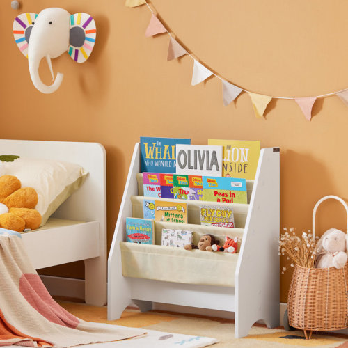 Tortez Kids Bookcase Toddler Shelf Toy Storage Organizer