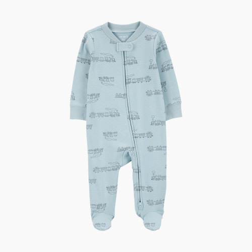 Carter's 2-Way Zip Cotton Sleep & Play Pajamas - Blue, 0-3 M