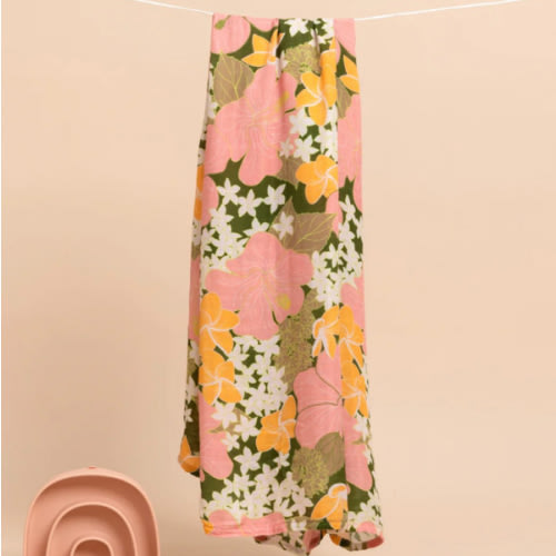Baby Swaddle - Pesto Retro Bloom – Fighting Eel