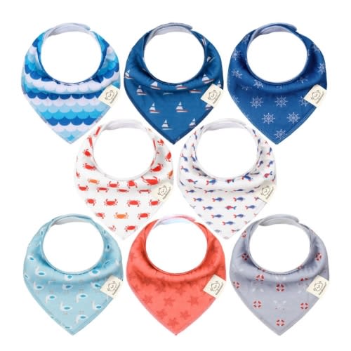 8-Pack Organic Bandana Bibs (Boy)