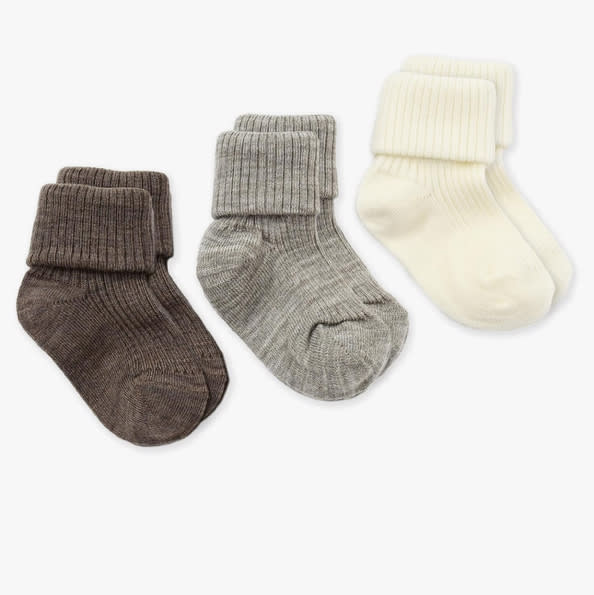 Woolino Wool Baby Socks, Washable Merino Wool Infant Toddler Kids Socks, Newborn to 8 Years (Pack of 3)