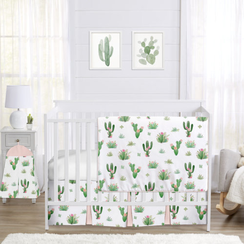 Sweet Jojo Designs Cactus Floral 4 Piece Crib Bedding Set & Reviews | Wayfair