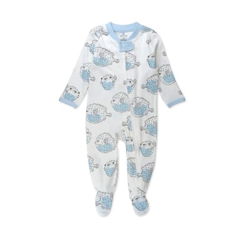 HonestBaby Baby Boys' Sleep and Play Footed Pajamas One-Piece Sleeper Jumpsuit Zip-front Pjs Organic Cotton