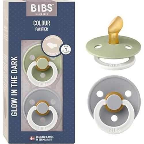 Amazon.com : BIBS Pacifiers 0-6 Months | 2-Pack Soothers | BPA-Free Anatomical Nipple | Made in Denmark | Sage Glow/Cloud Glow Colour Pacifier : Baby