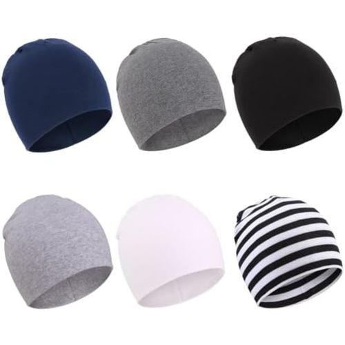 DRESHOW BQUBO 6 Pack Baby Hats for Boys Girls Unisex Baby Hat Soft Knit Cap Nursery Beanie for Newborn Infant Toddler Kid
