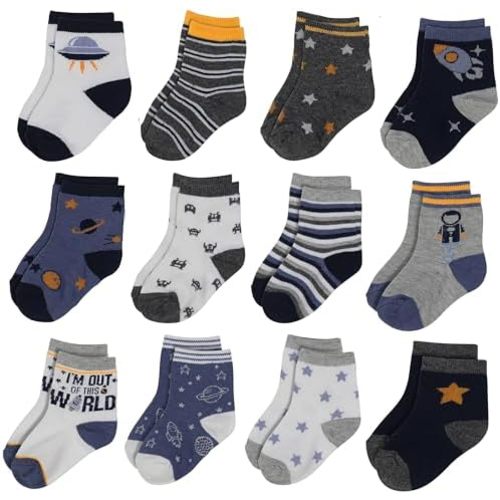 Rising Star Baby Socks - Boys & Girls, Newborn to 24 Months, Ankle Crew & Crew Socks