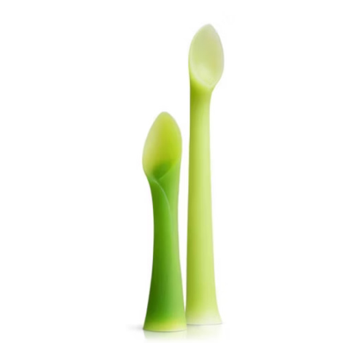 Olababy Baby and Children's Spoon (Training, Set of 2) - Flexible Learning Spoon for Complementary Foods Introduction | Soft, Flexible Silicone BPA-Free