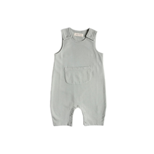 French Terry Overalls - Soft Sea, 6-12m