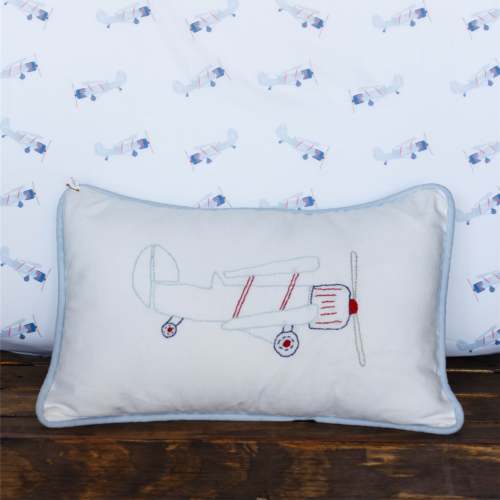 Hand-Embroidered | Airplane Pillow