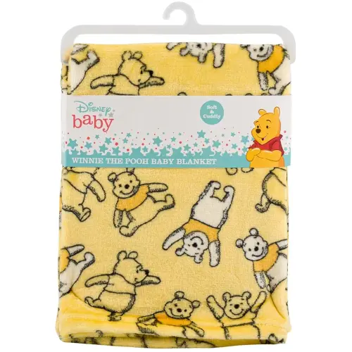Disney Cudlie Baby Winnie The Pooh 1-Ply Flannel Fleece with Happy Days Print