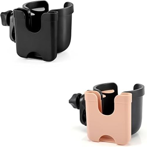 Accmor Stroller Cup Holder with Phone Holder, Bike Cup Holder, Universal Cup Holder for Uppababy Nuna Doona Strollers, 2-in-1 Cup Phone Holder for Stroller, Bike, Wheelchair, Walker, Scooter