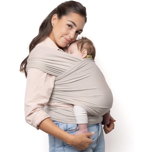 Boba Baby Wrap Carrier – Original Baby Sling Carrier for Newborns (7–35 lbs), Soft, Secure, Hands-Free & Ergonomic, Ideal for Comfortable Bonding, New Parents (Beige)