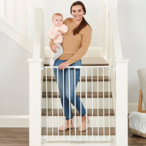 Regalo Extra Tall Top Of Stairs Metal Safety Gate - White | Wayfair