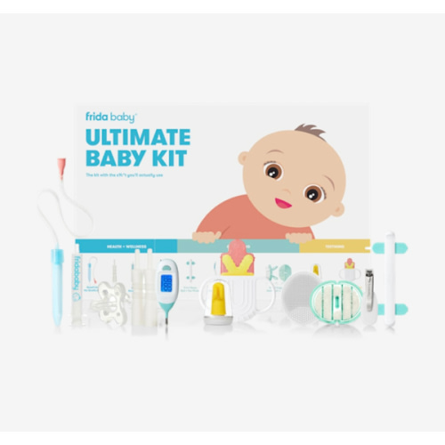 Frida Baby Ultimate Baby Kit, 10 piece New Born Essentials Gift Set Includes Wellness Sick Day, Gas Relief, Grooming Tools & Teething Toys